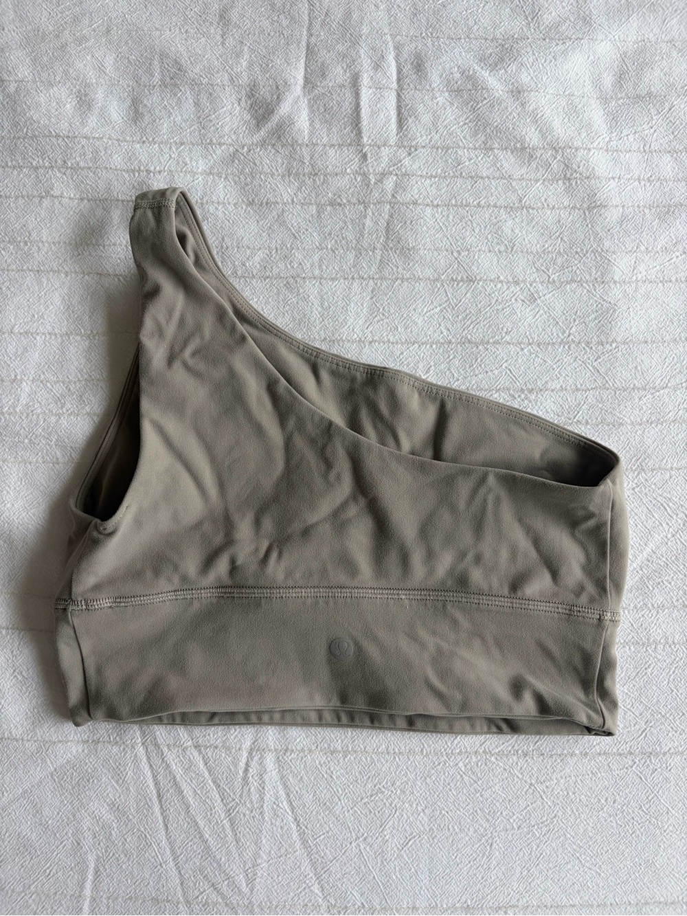 lululemon athletica One-Shoulder Crop Top in Taupe